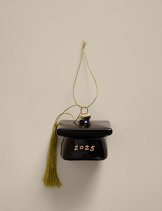 Glass Hanging Graduation Hat Decoration