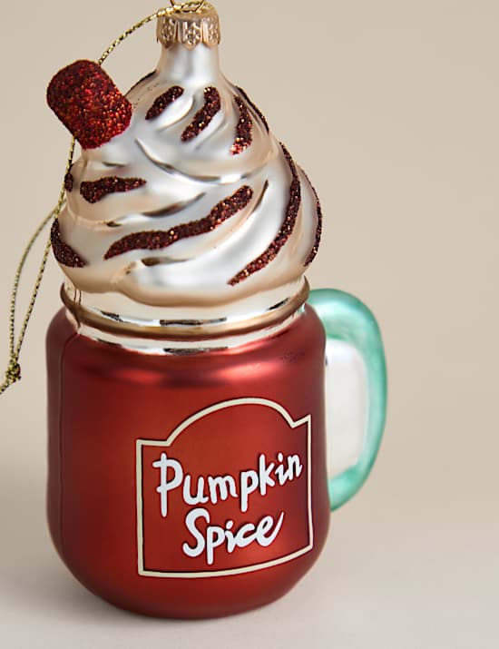 Glass Hanging Pumpkin Spice Decoration
