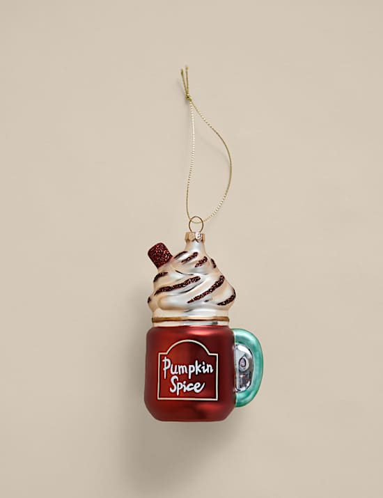 Glass Hanging Pumpkin Spice Decoration