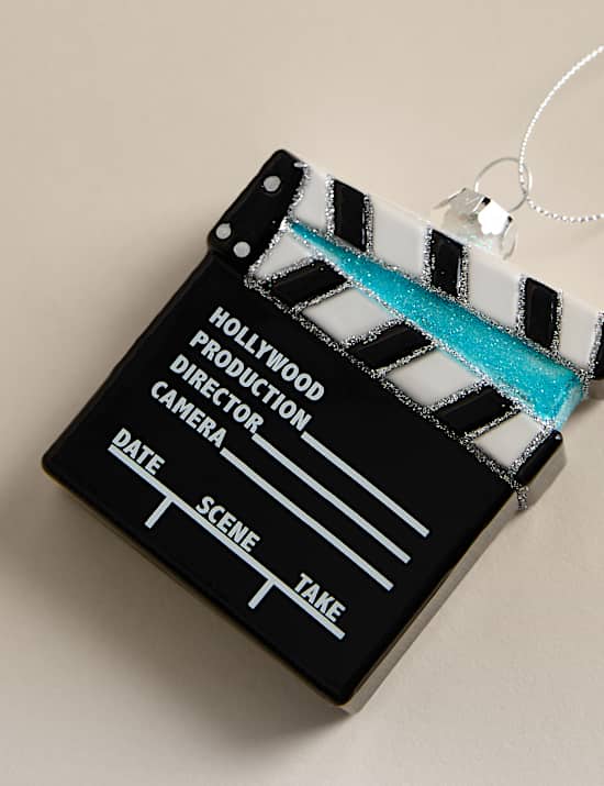 Glass Hanging Movie Clapperboard Decoration