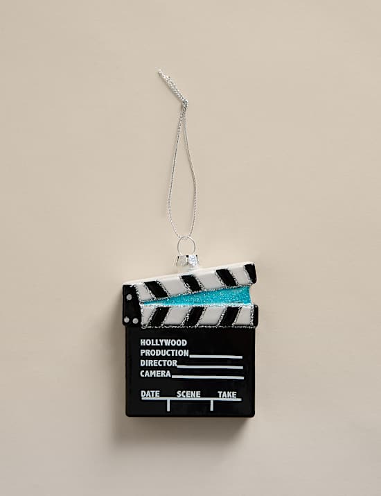 Glass Hanging Movie Clapperboard Decoration