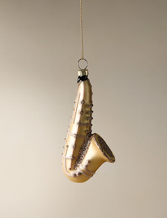 Glass Hanging Saxophone Decoration