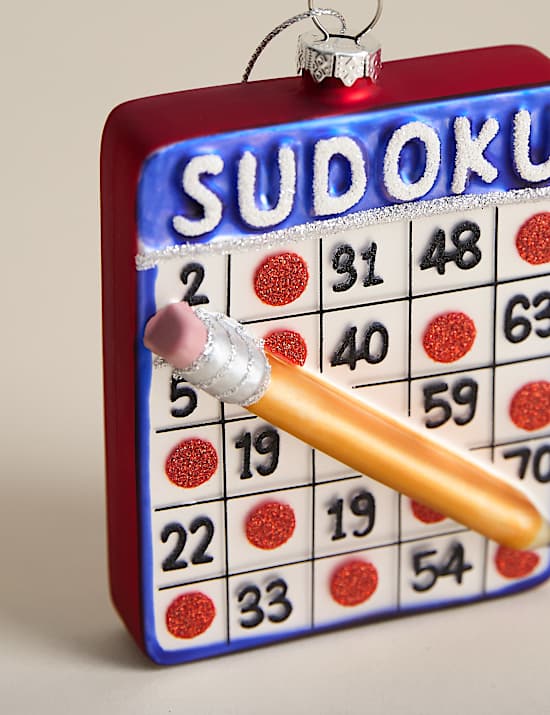 Glass Hanging Sudoku Decoration