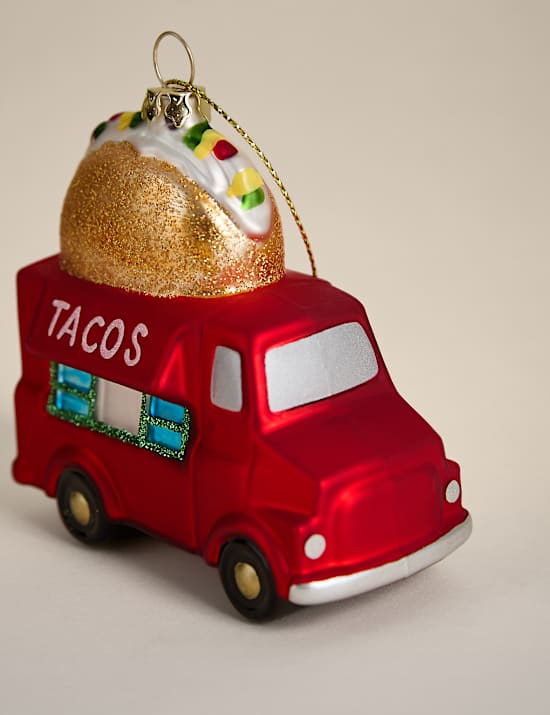 Glass Hanging Taco Truck Decoration