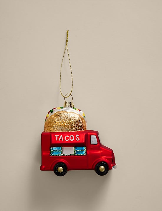 Glass Hanging Taco Truck Decoration