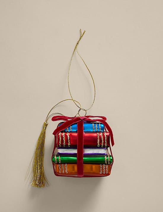 Décoration livre en verre à suspendre