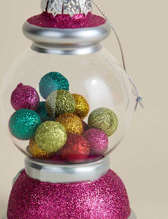 Glass Hanging Bubblegum Machine Decoration