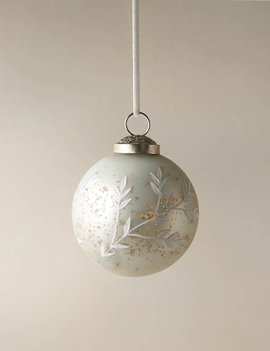 Glass Mercury Leaf Bauble