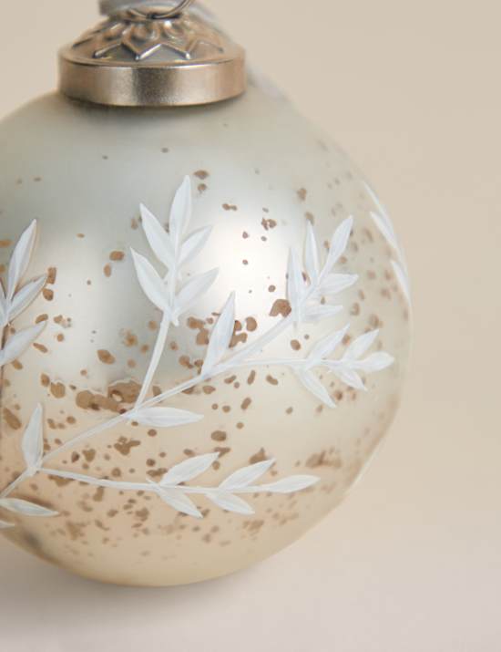 Glass Mercury Leaf Bauble