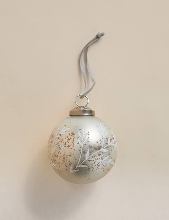 Glass Mercury Leaf Bauble