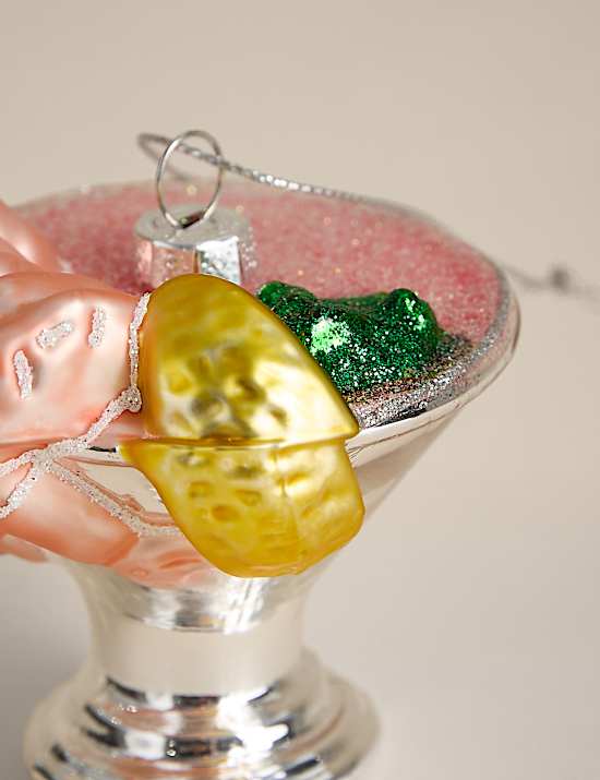 Glass Hanging Prawn Cocktail Decoration