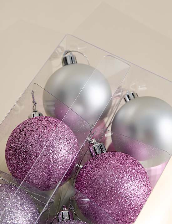 24pk Multicoloured Shatterproof Baubles