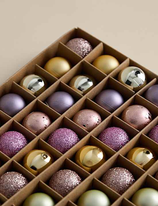 49pk Mini Shatterproof Baubles