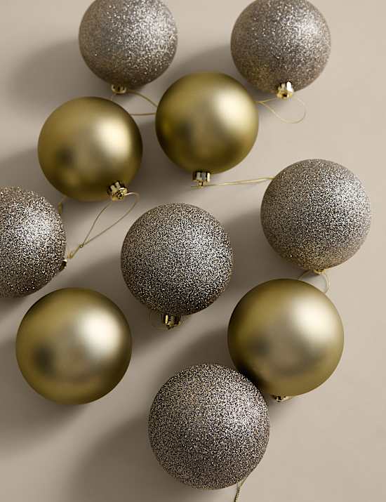 10pk Oversized Shatterproof Baubles
