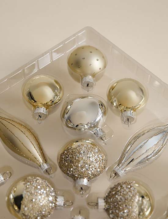 24pk Decorative Glass Baubles