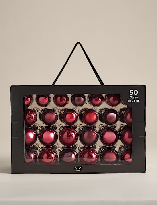 50pk Glass Baubles