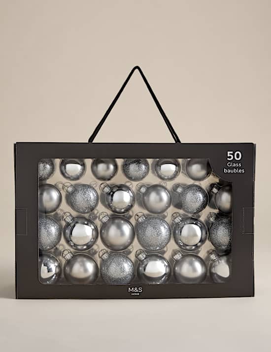50pk Glass Baubles