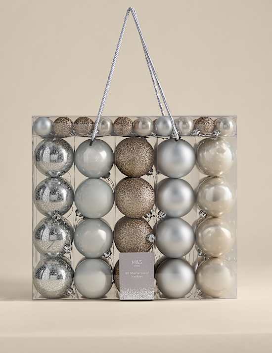 80pk Shatterproof Baubles
