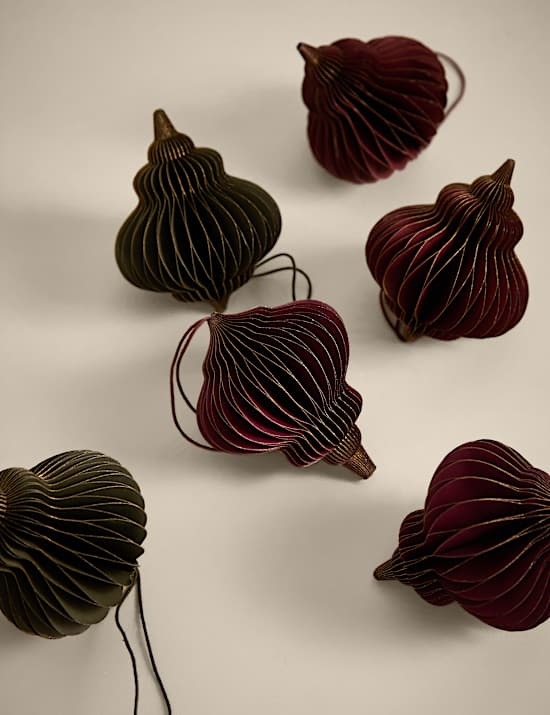 6pk Paper Hanging Baubles