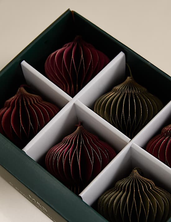 6pk Paper Hanging Baubles