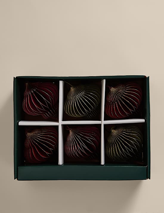 6pk Paper Hanging Baubles