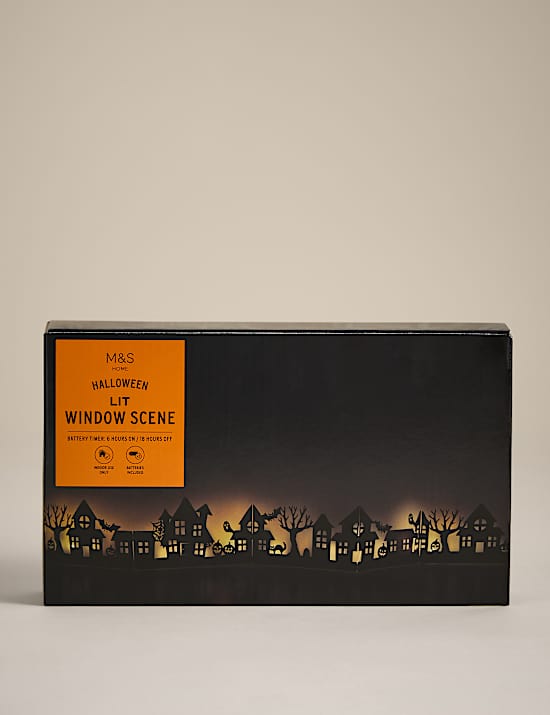 Halloween Light Up Window Scene Decoration