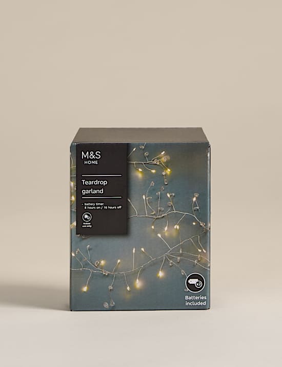 Pre Lit Teardrop Wire Garland