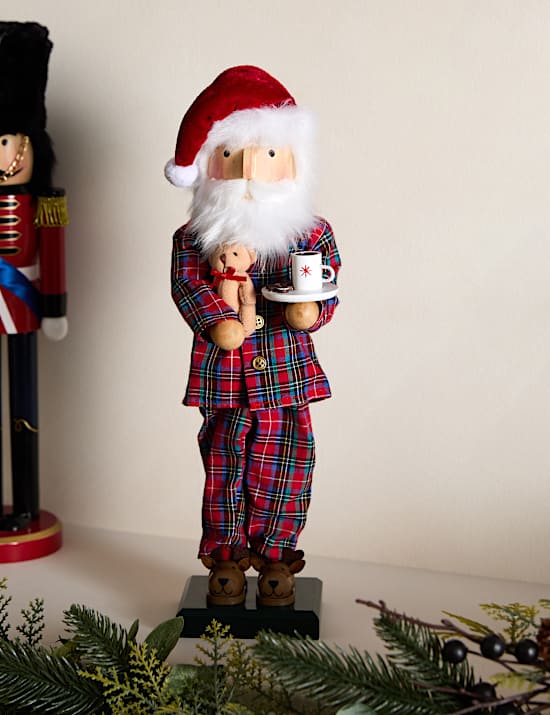 Father Christmas in Pyjamas Nutcracker Decoration