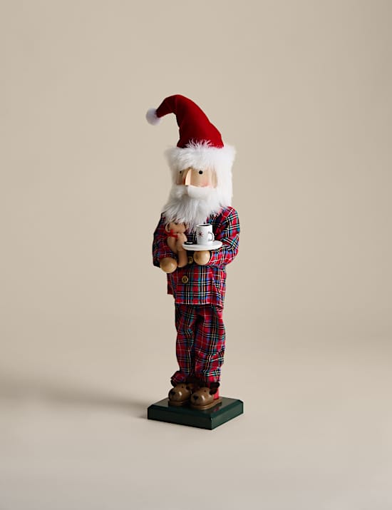 Adorno de cascanueces con diseño de Papá Noel en pijama para habitación