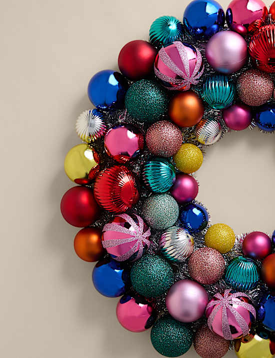 Extra Large Multicoloured Bauble Wreath