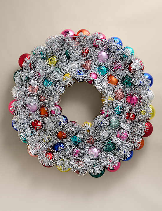 Extra Large Multicoloured Bauble Wreath
