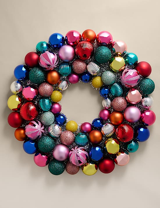 Extra Large Multicoloured Bauble Wreath