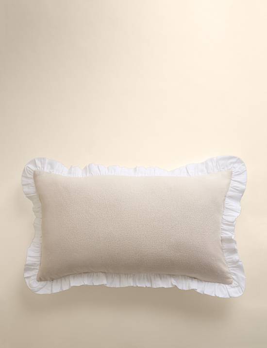 Pure Cotton Floral Embroidered Bolster Cushion