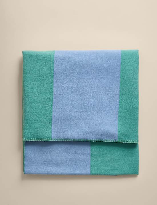Wool Blend Woven Striped Large Throw