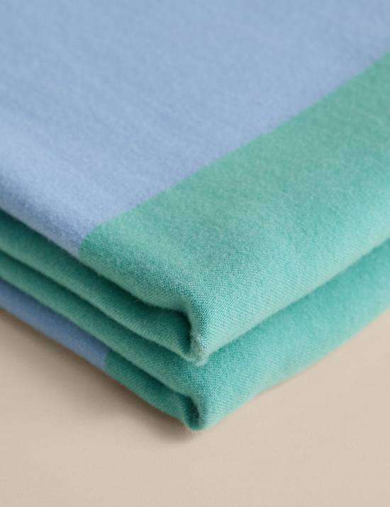 Wool Blend Woven Striped Large Throw