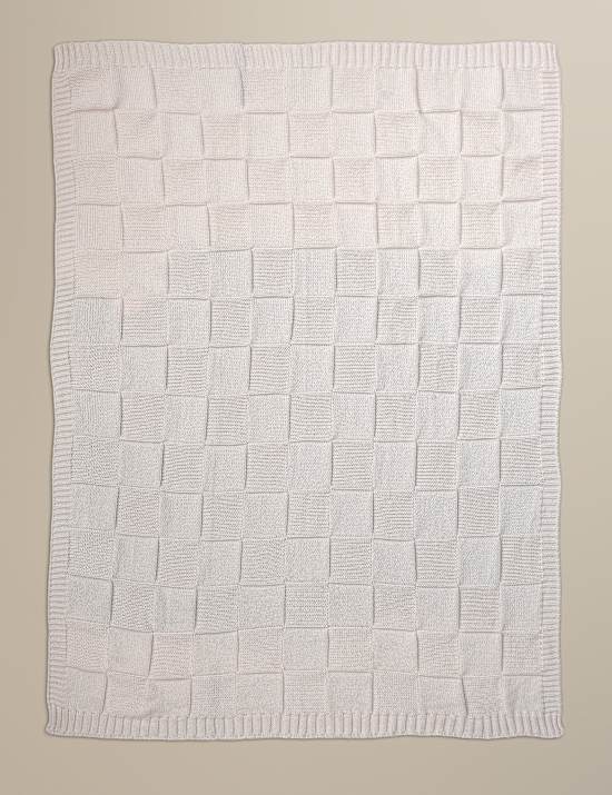 Knitted Checkerboard Large Throw