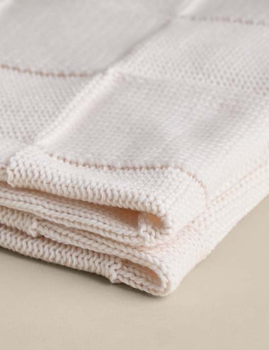 Knitted Checkerboard Large Throw