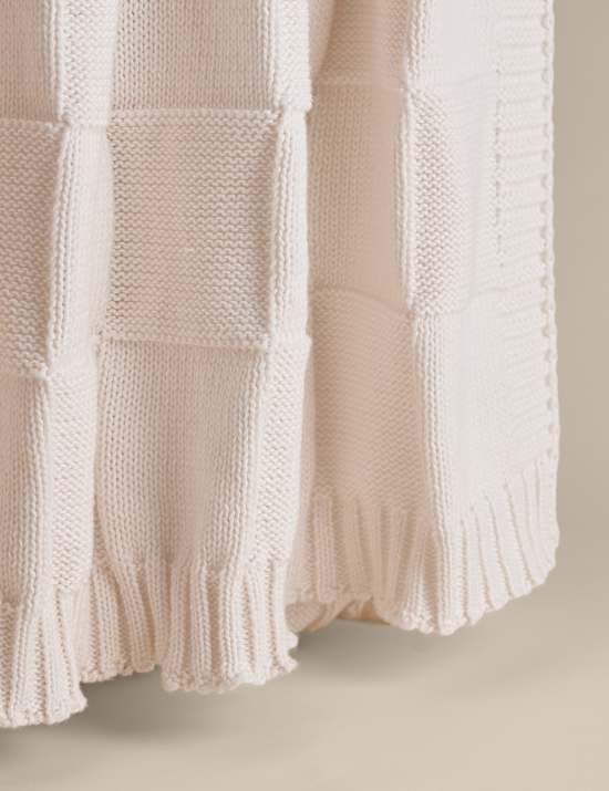 Knitted Checkerboard Large Throw