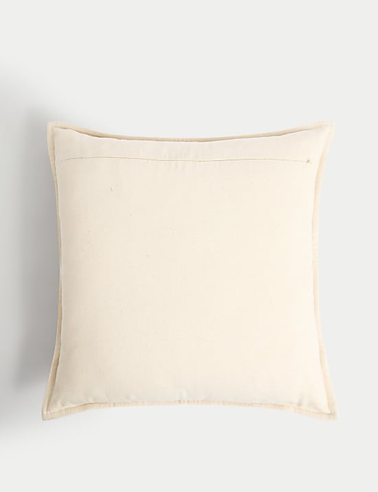 Pure Cotton Striped Embroidered Cushion