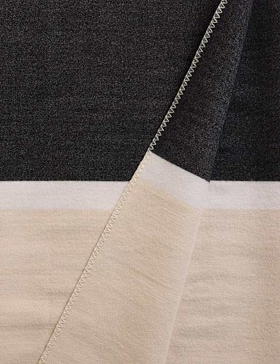 Wool Blend Colour Block Brushed Throw