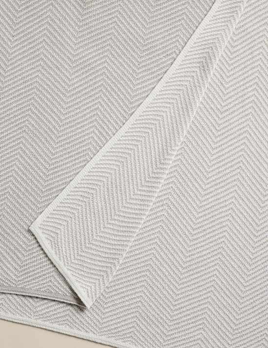 Pure Cotton Chevron Knitted Throw