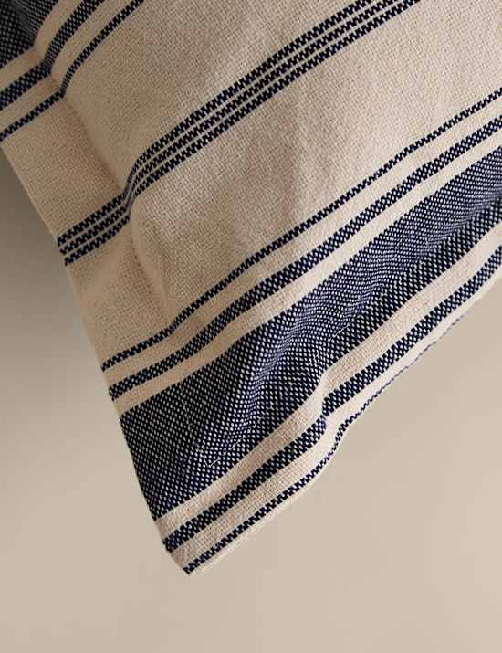 Pure Cotton Woven Stripe Bolster Cushion