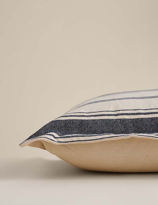 Pure Cotton Woven Stripe Bolster Cushion