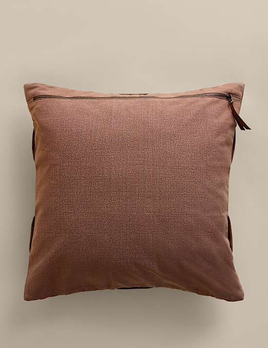 Leather Basket Weave Cushion