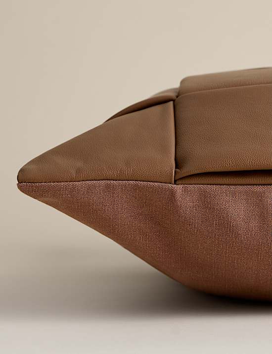 Leather Basket Weave Cushion