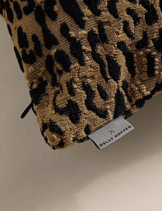 Velvet Leopard Print Long Bolster Cushion