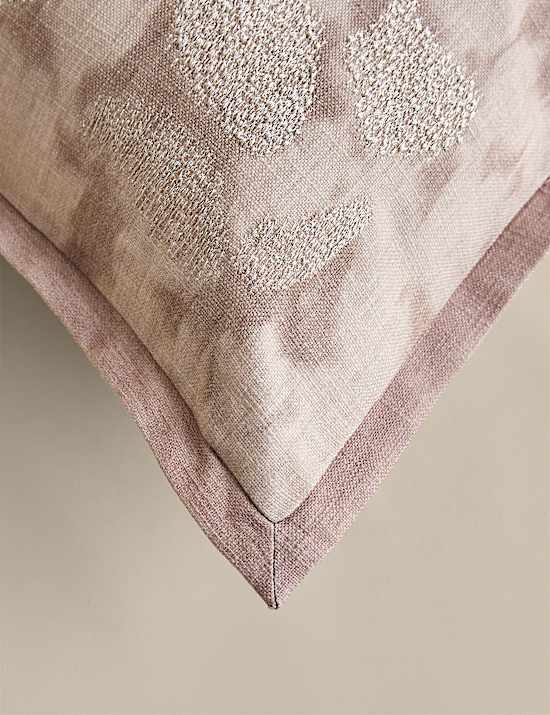 Pure Cotton Floral Suede-Look Cushion