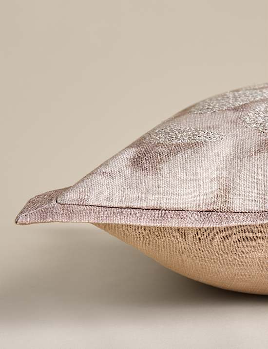 Pure Cotton Floral Suede-Look Cushion