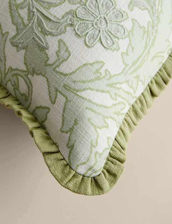 Pure Cotton Floral Embroidered Cushion