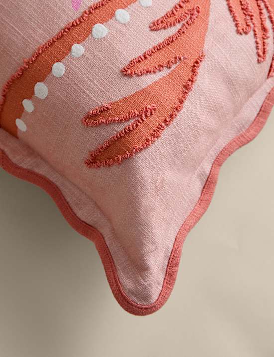 Haftowana poduszka ogrodowa w palmy 100% bawełny